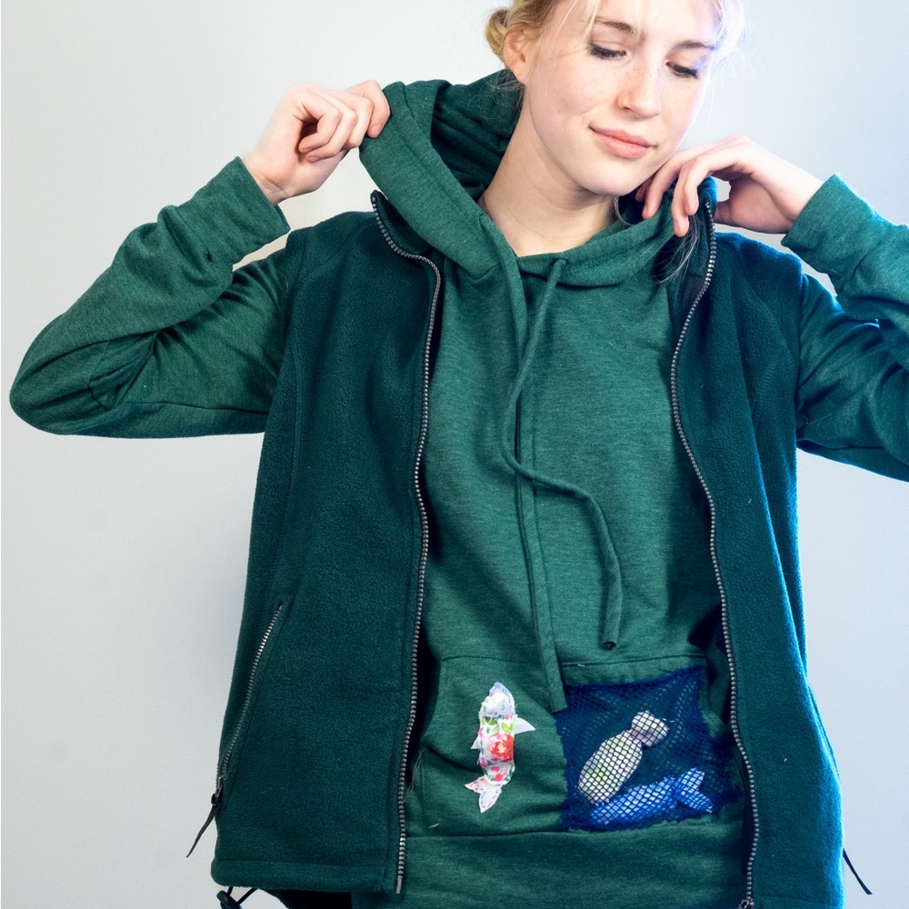 Fish patchwork hoodie! - Picture 4 of 4